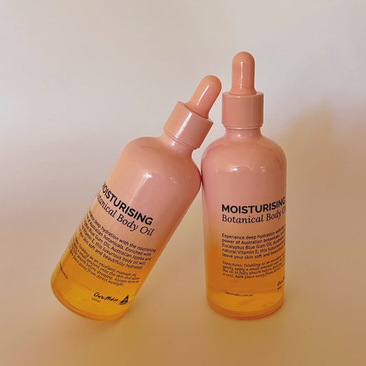 Clare Makes Moisturising Botanical Body Oil – 100ml glass bottles with dropper tops