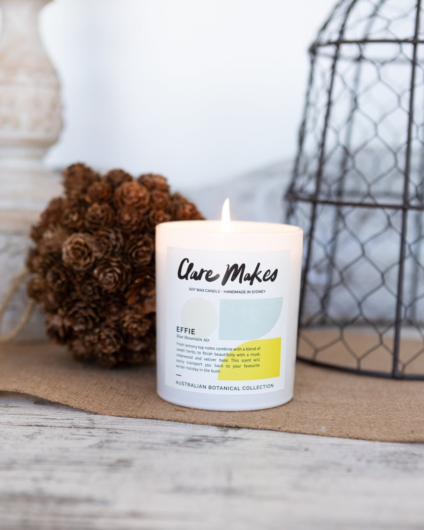 Effie: Blue Mountain Air - Clare Makes - Candle