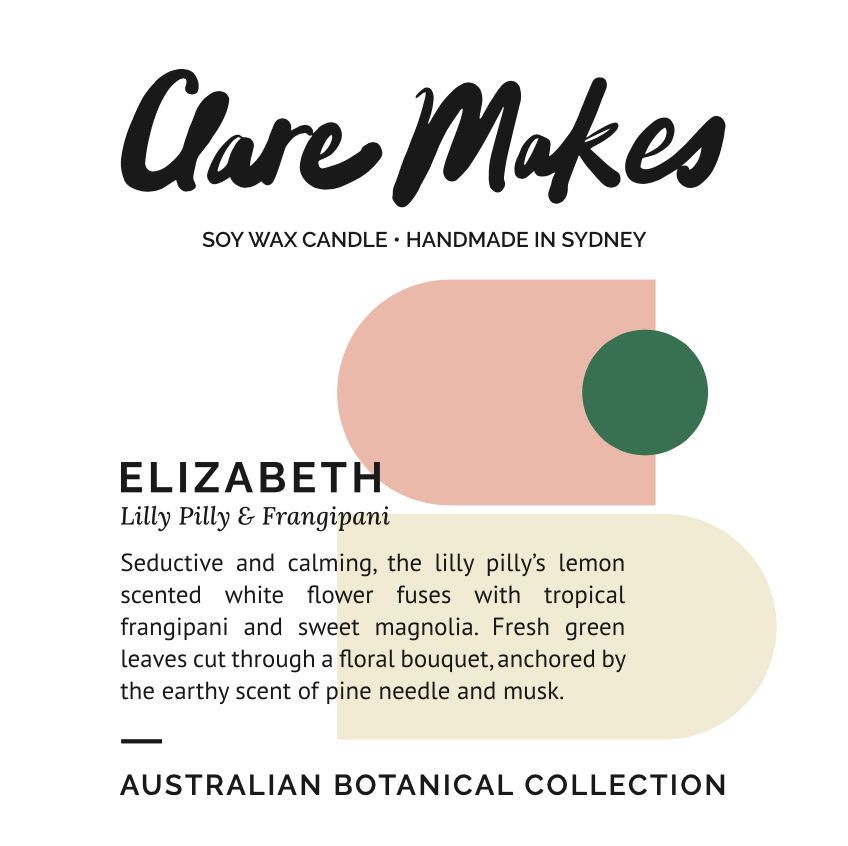 Elizabeth: Lilly Pilly & Frangipani (Seconds) - Clare Makes - Candle