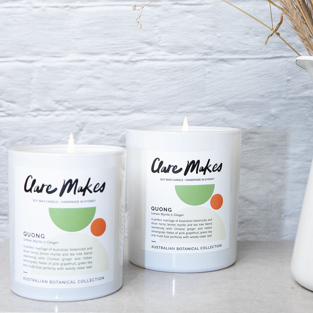 Quong: Lemon Myrtle & Ginger - Clare Makes - Candle