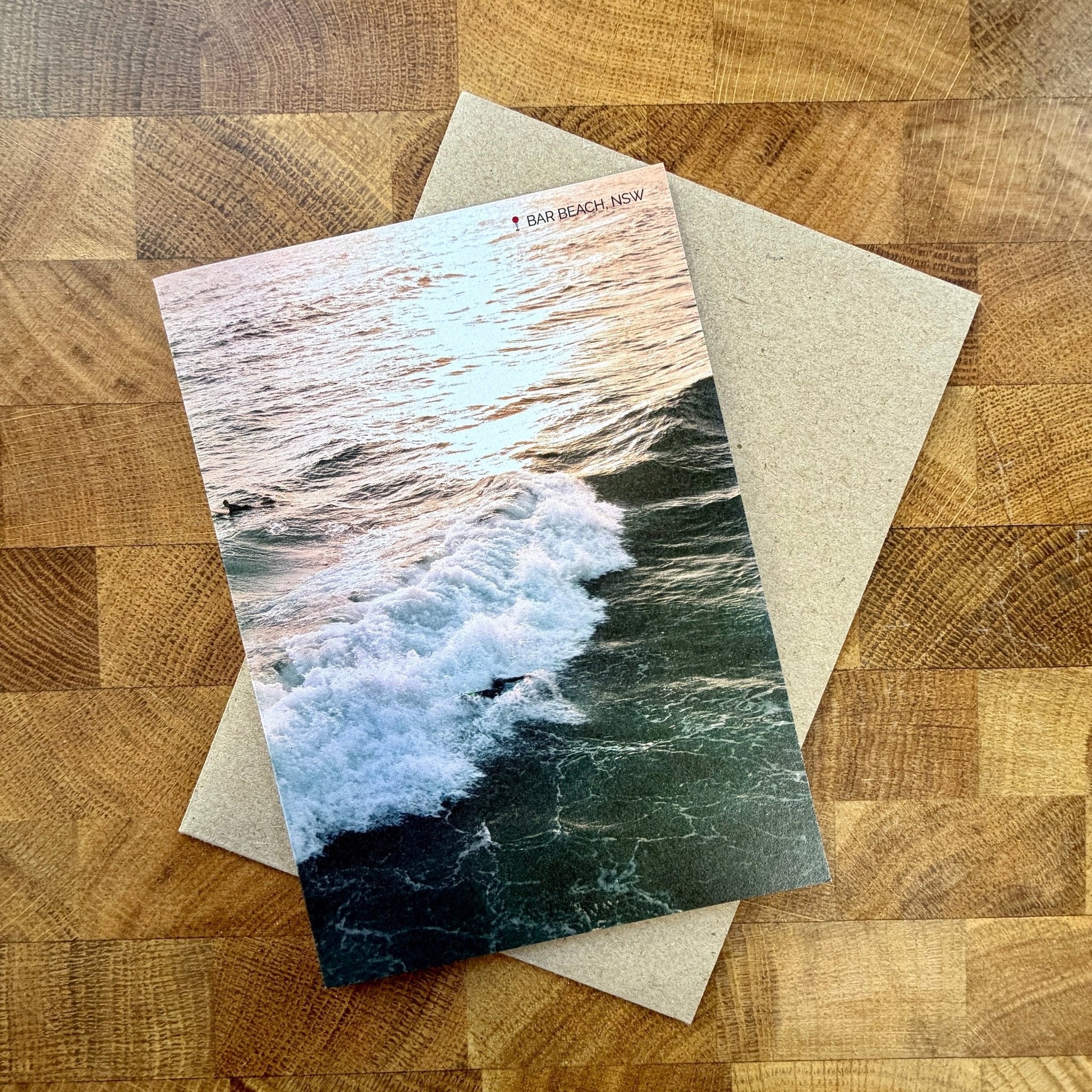 Bar Beach Surf Greeting Card | Newcastle Surf Card | Clare Makes - Clare Makes -