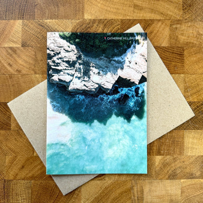 Catherine Hill Bay Aerial Greeting Card | NSW Cliffs Card | Clare Makes - Clare Makes -