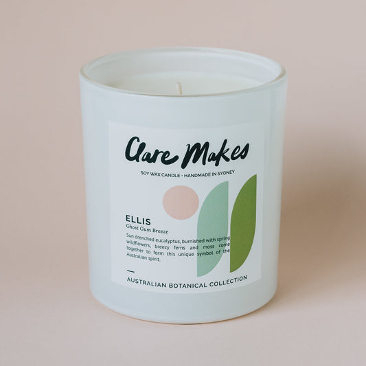 Ghost Gum Breeze Extra Large Candle 400g - hand-poured soy wax candle with fresh eucalyptus, wildflower and moss scent and 60-hour burn time from Clare Makes