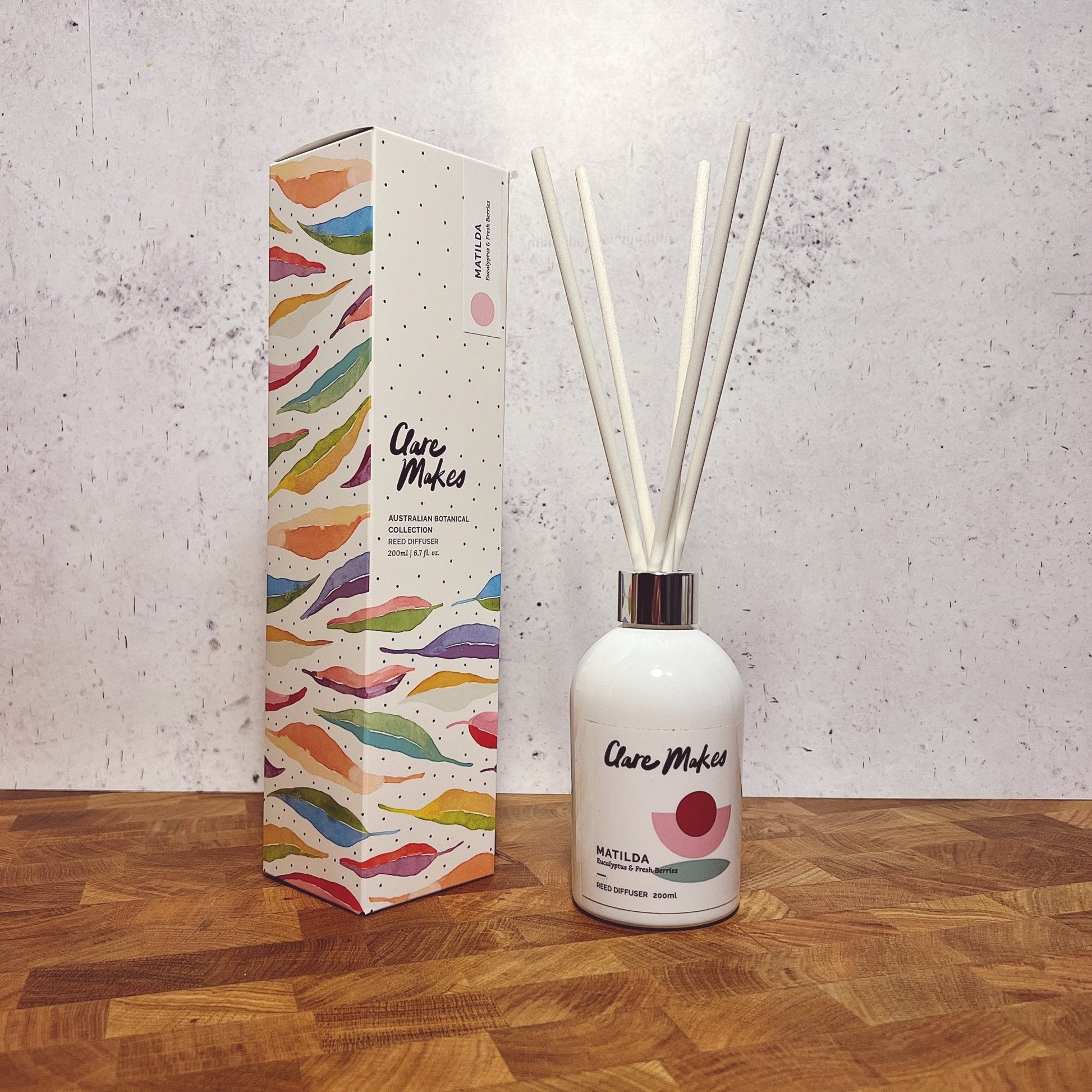 Eucalyptus & Fresh Berries Reed Diffuser 200ml - Clare Makes - Reed Diffuser