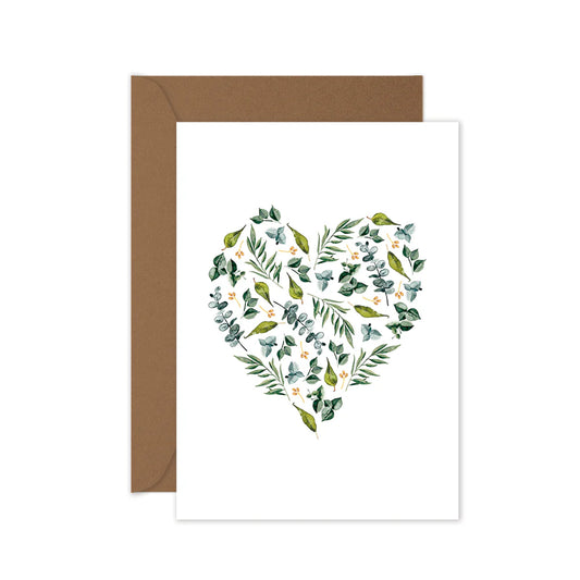 Greeting Card: Leaf Heart (Blank Inside)