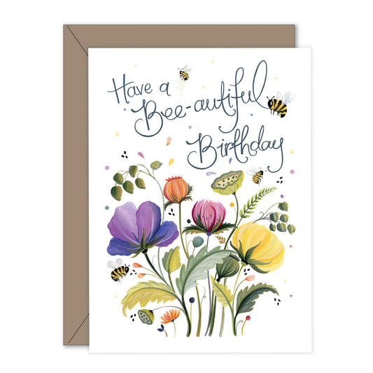 Greeting Card: Bee - autiful Birthday Card (Blank Inside) - Clare Makes - Card