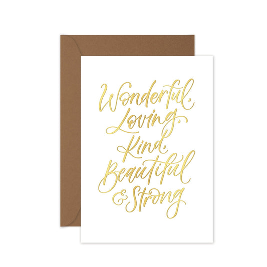 Greeting Card: Wonderful Loving (Blank Inside) - Clare Makes - Card