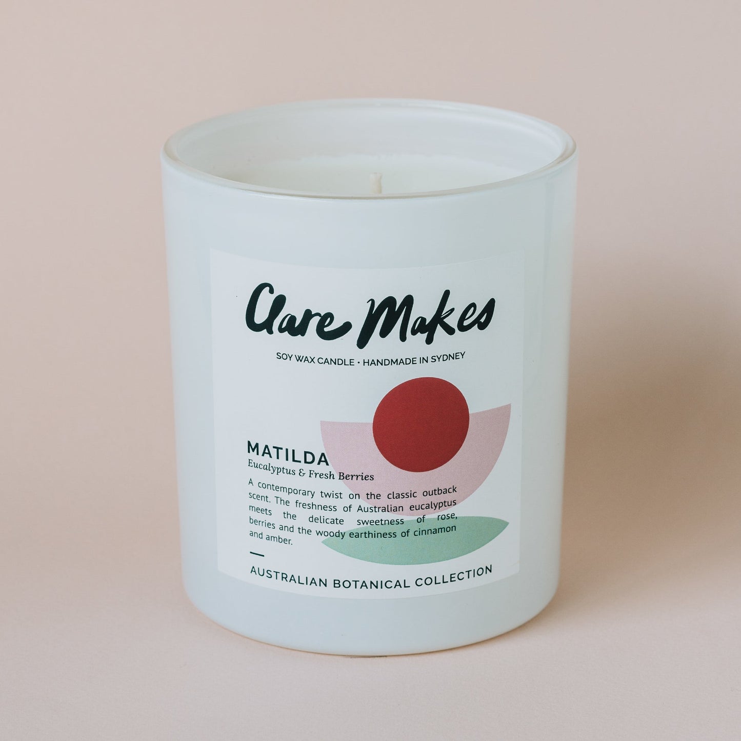 Matilda: Eucalyptus & Fresh Berries - Medium Candle 180g - Clare Makes - Candles