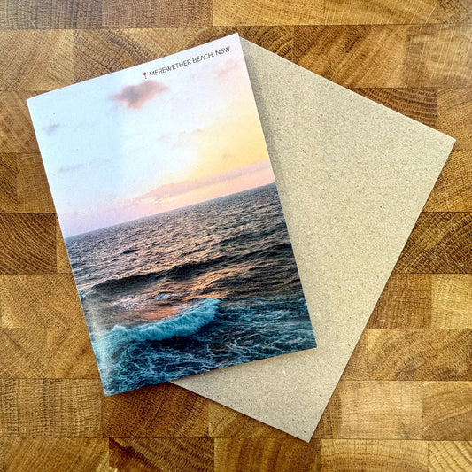 Merewether Beach Sunrise Greeting Card | Newcastle Card | Clare Makes - Clare Makes -