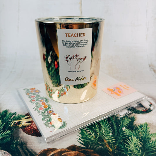 Teacher Appreciation Candle & Notepad Set - Limited Release - Clare Makes - Candle