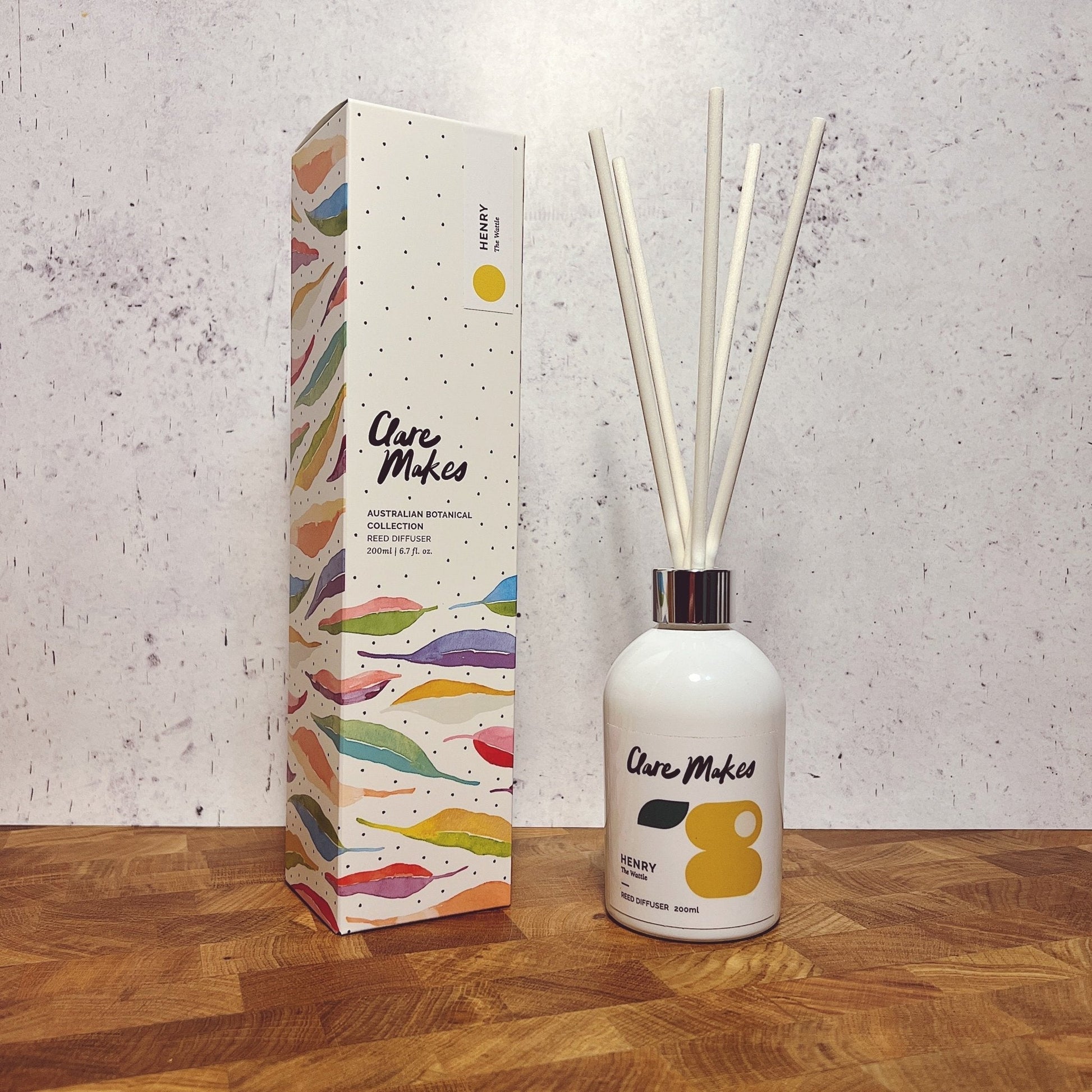 Wattle Reed Diffuser 200ml - Clare Makes - Reed Diffuser