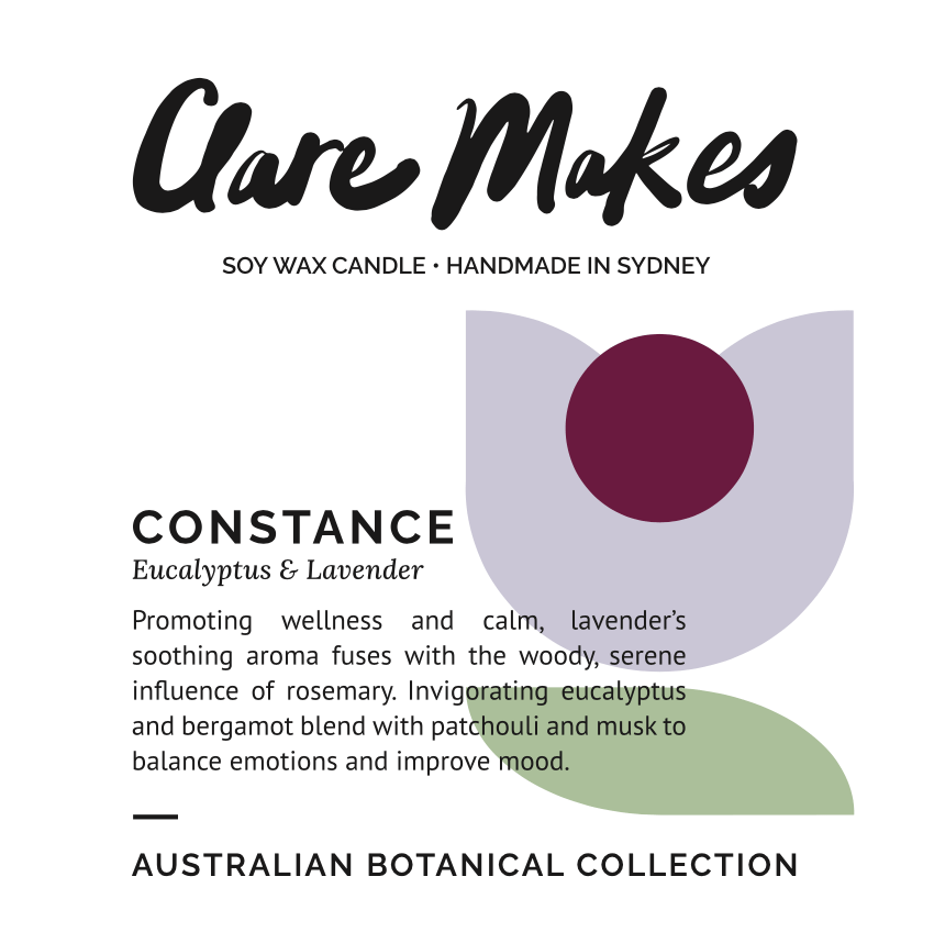 Constance: Eucalyptus & Lavender (Seconds) - Clare Makes - Candle