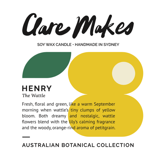 Henry: The Wattle (Seconds) - Clare Makes - Candle